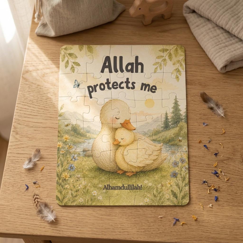 Personalized Allah Protects Me Puzzle | Islamic Baby Gift | Muslim Toddler Gift | Custom Name Puzzle | Aqiqah Gift | Eid Gift